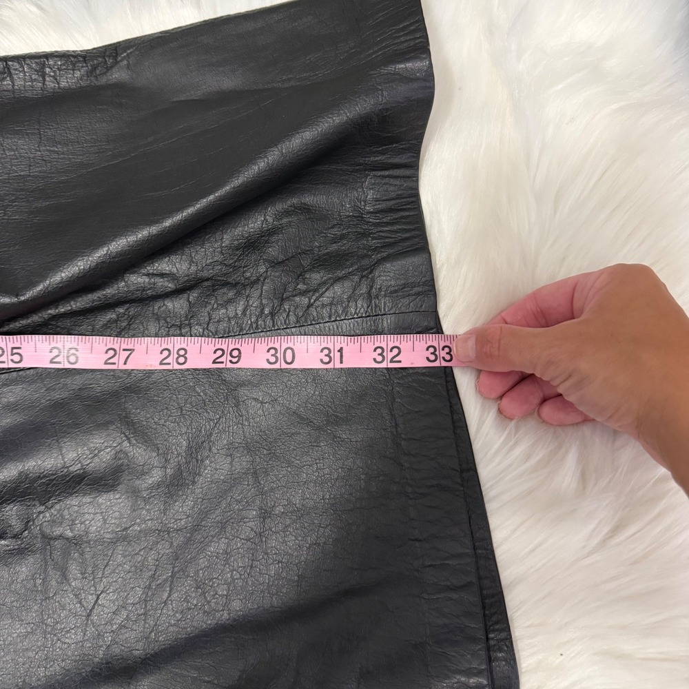 Vintage 80's - Genuine Leather Straight Maxi Skirt Black Size 4/XS - Picture 9 of 9